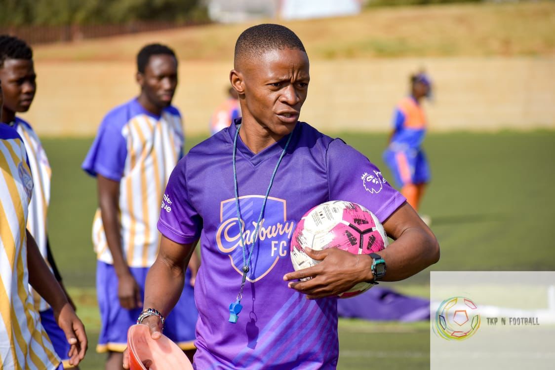 Coach Calvin Sosibo on the training pitch
